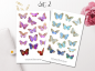 Preview: Schmetterlinge bunt Sticker Set